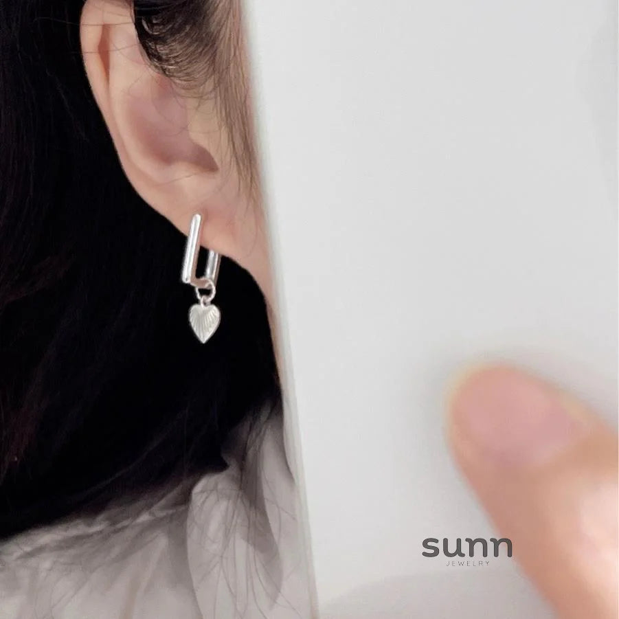 Kynslee Textured Celestial Heart Earrings