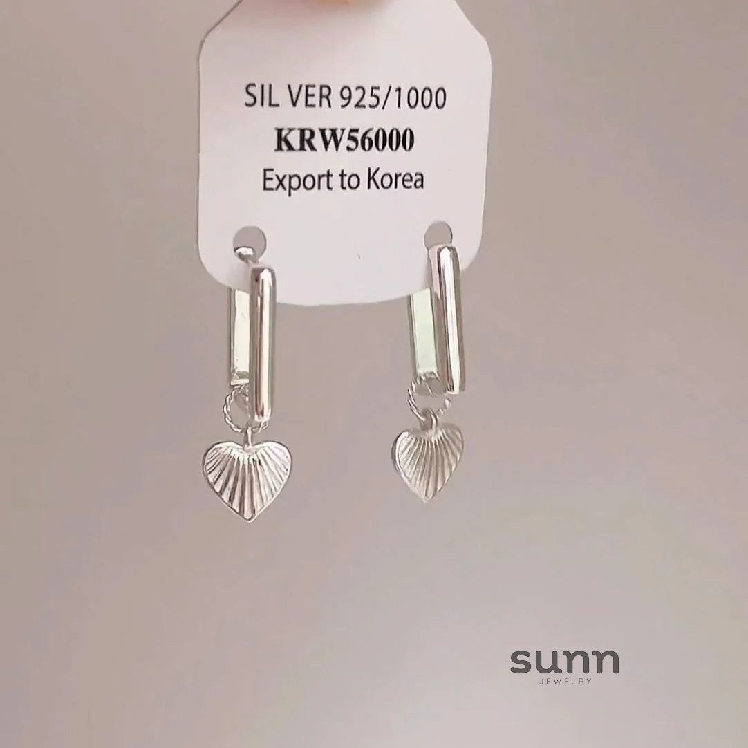 Kynslee Textured Celestial Heart Earrings