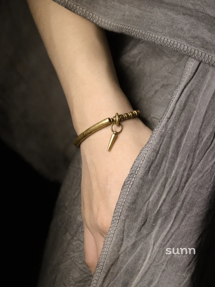 Kyree Antiqued Brass Cuff