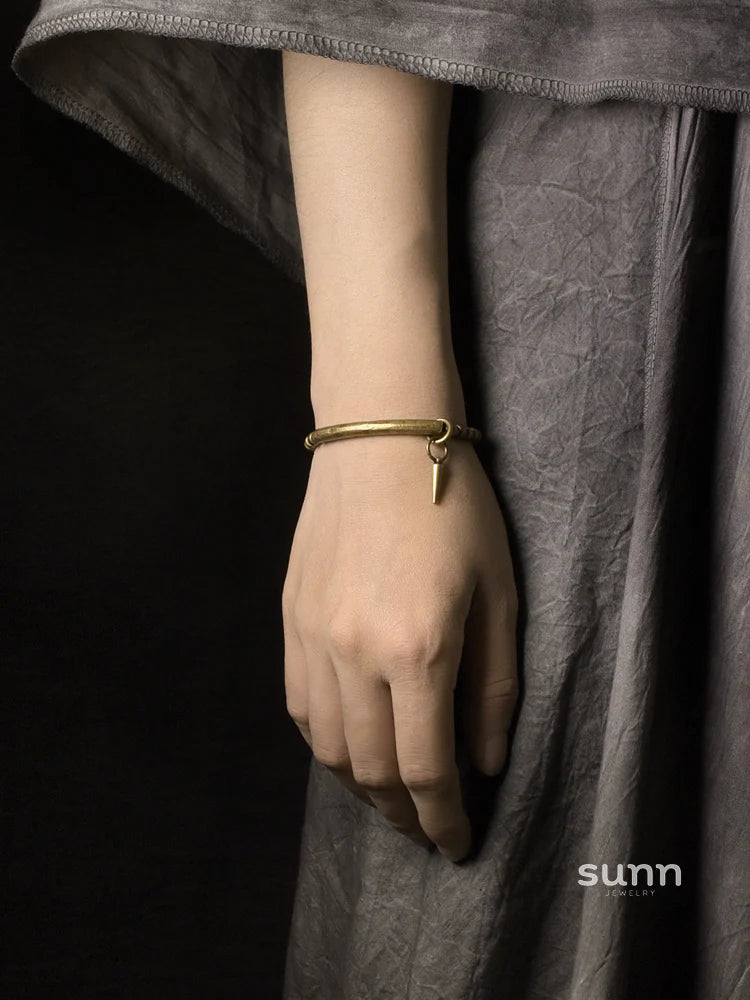 Kyree Antiqued Brass Cuff