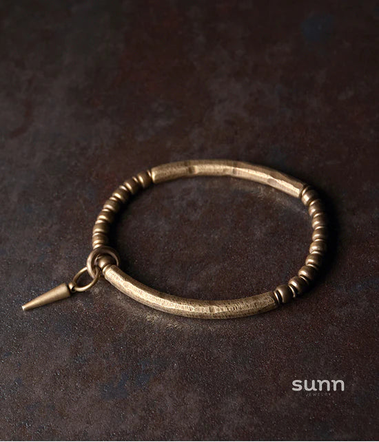 Kyree Antiqued Brass Cuff