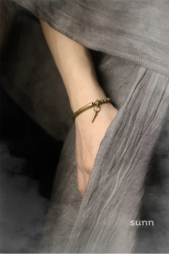 Kyree Antiqued Brass Cuff