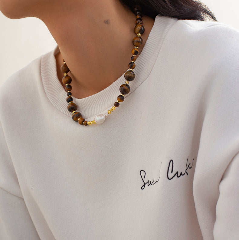Kyree Beaded Lapis & Pearl Necklace [5GI3NG6E]