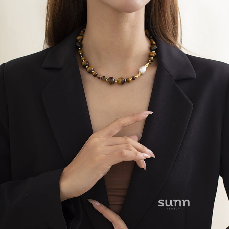 Kyree Beaded Lapis & Pearl Necklace [XSJLOOFE]