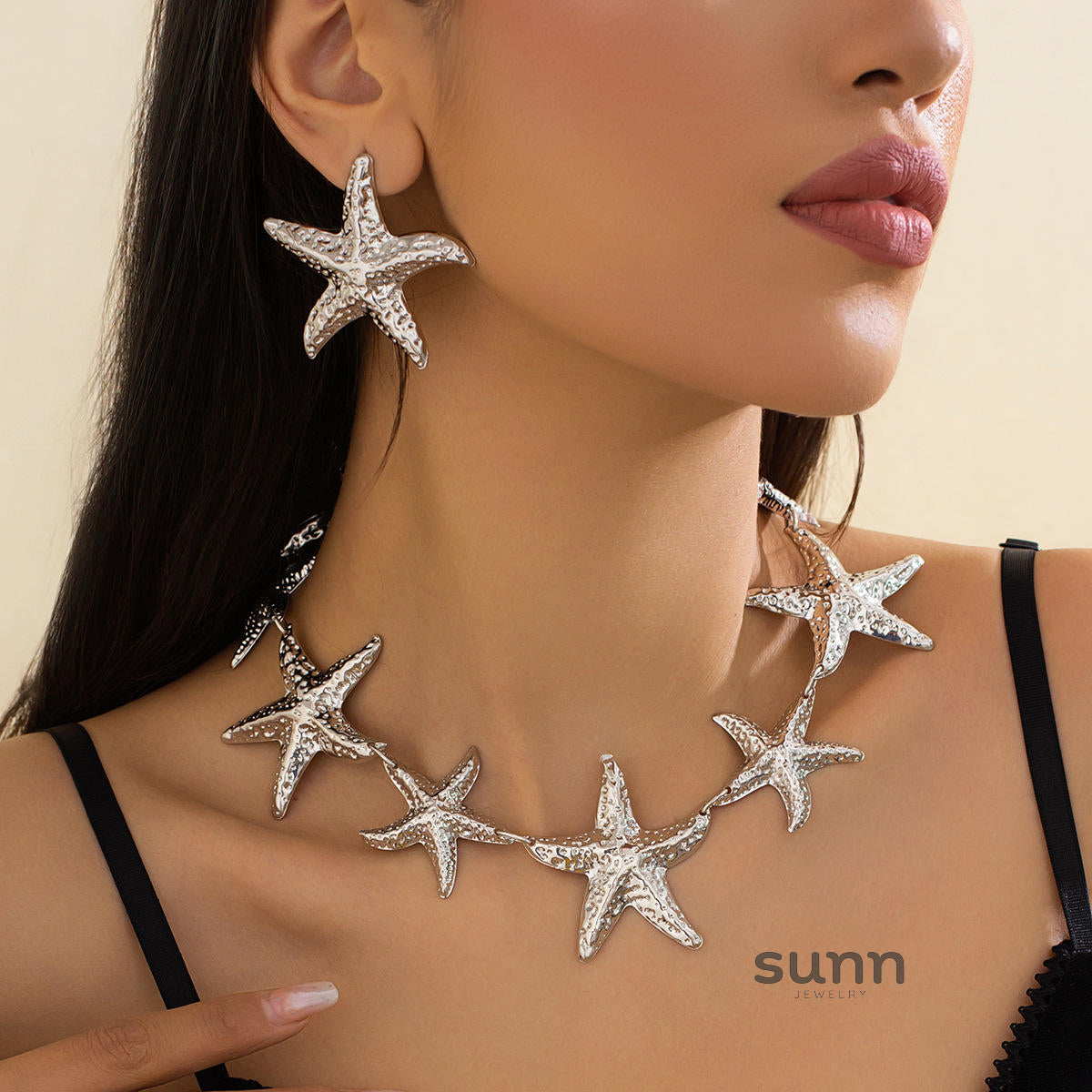 Kyrie Ocean Starfish Necklace Set [4VCP06L2]