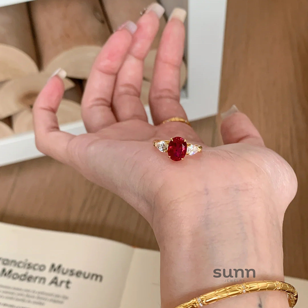 Kyrie Ruby Statement Ring [5MLGEORB]