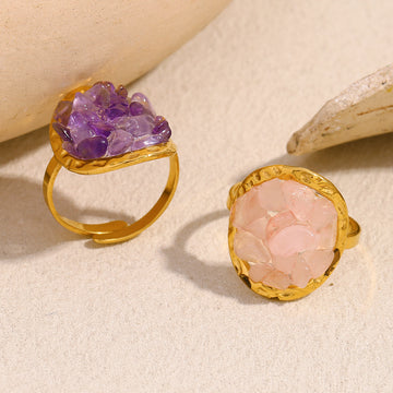 Kyrielle Crushed Stone Open Ring [V5QIROI8]