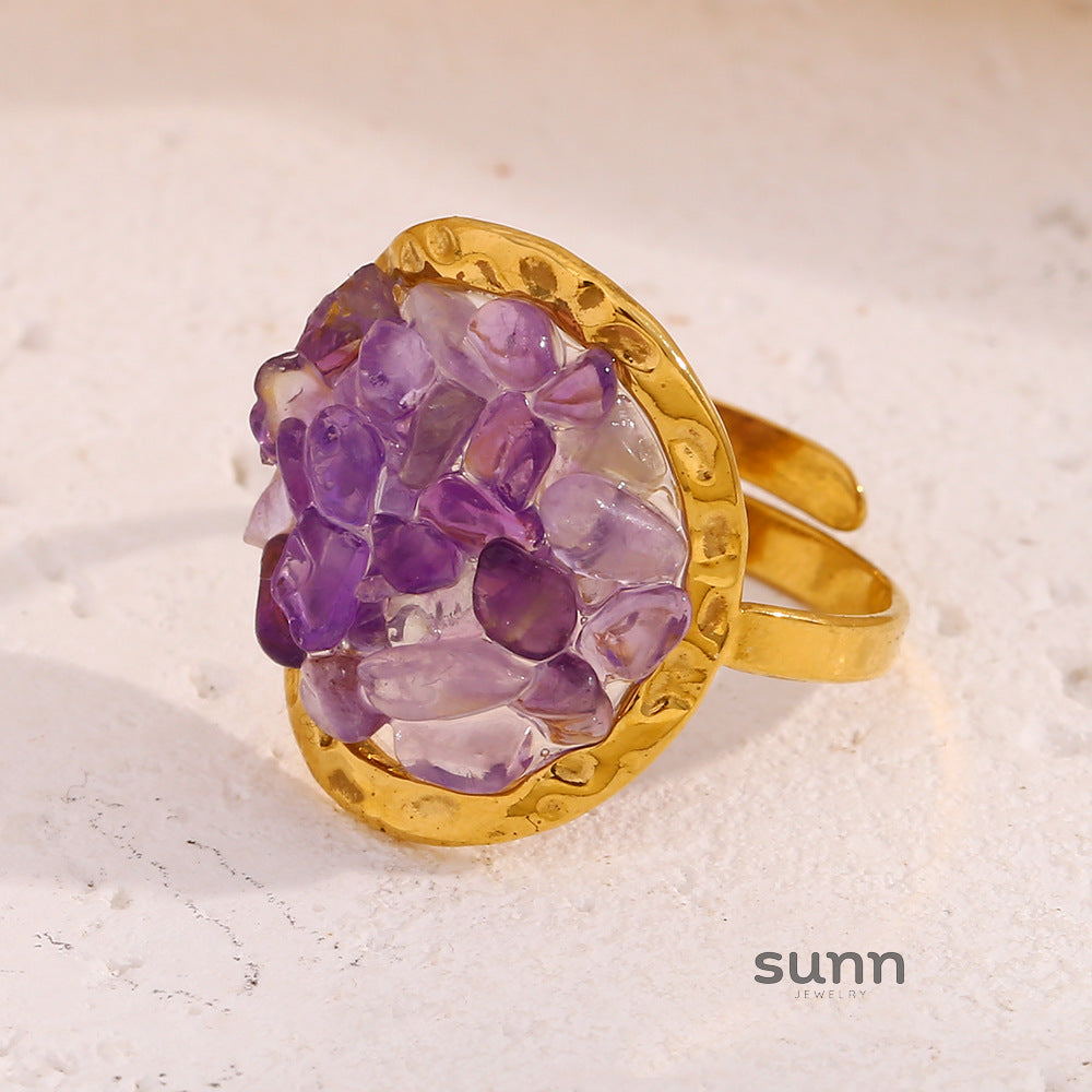 Kyrielle Crushed Stone Open Ring [K0FJ01KA]