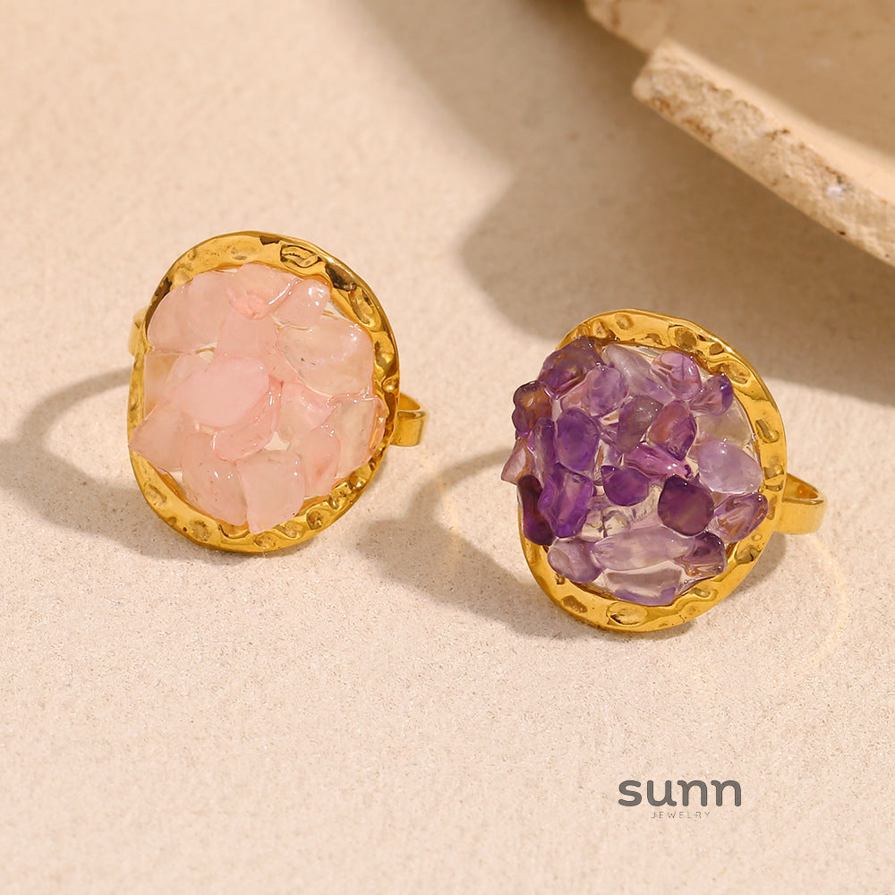 Kyrielle Crushed Stone Open Ring [V5QIROI8]