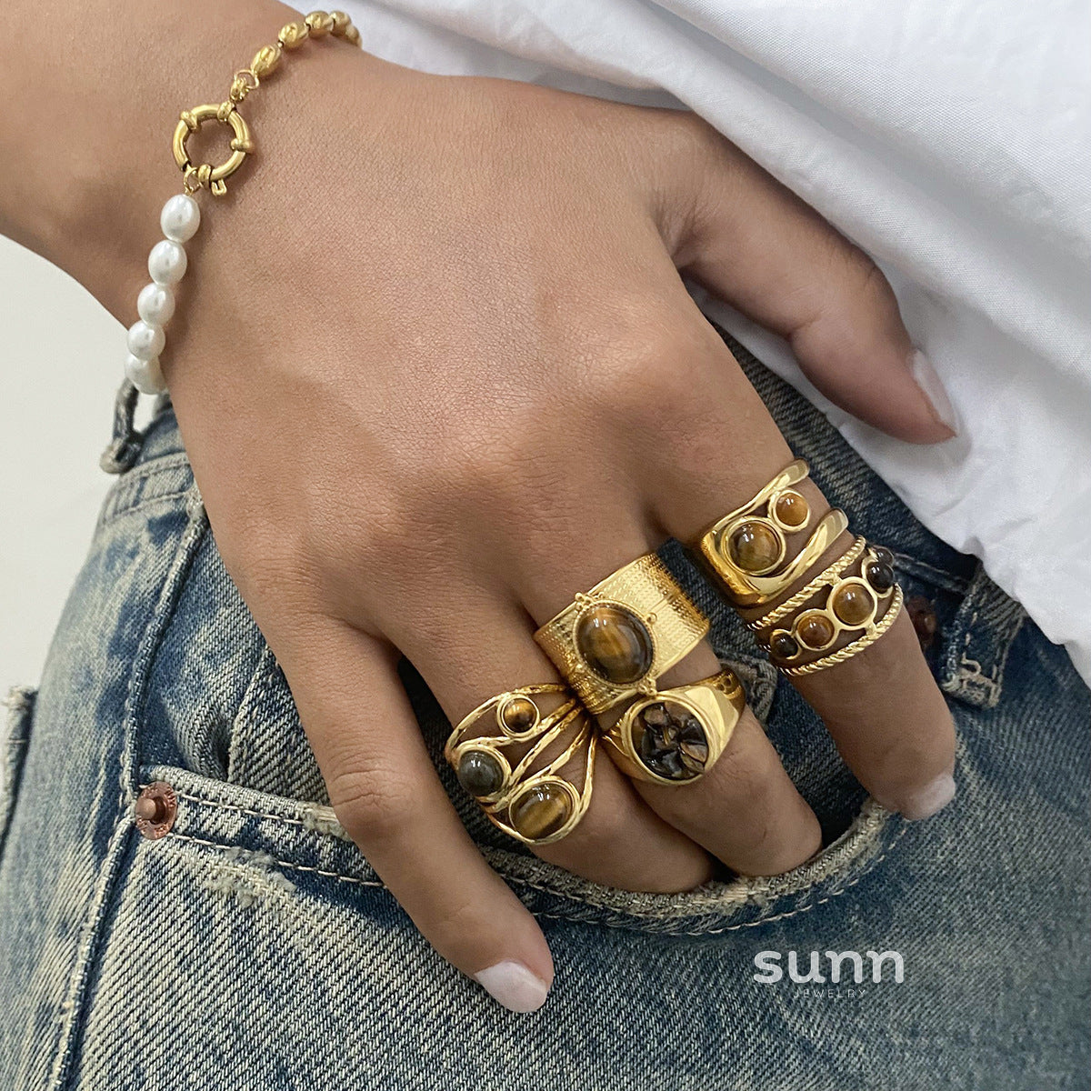 Lacie Stackable Stone Ring Set [XNKI5K9H]