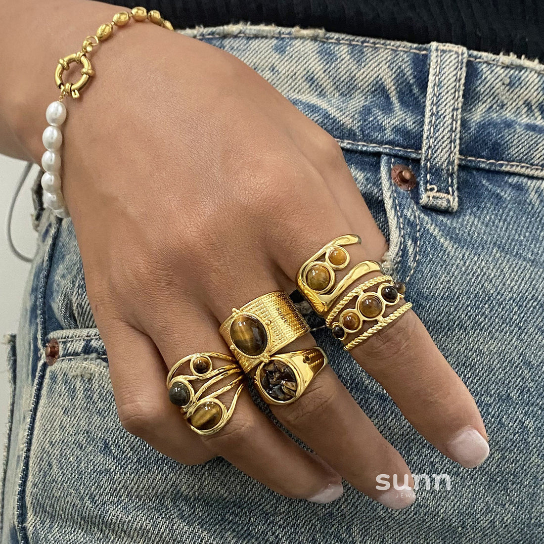 Lacie Stackable Stone Ring Set [BSMMJPGQ]