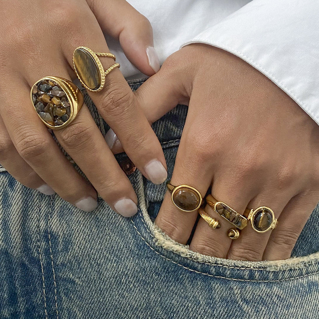 Lacie Stackable Stone Ring Set [BSMMJPGQ]
