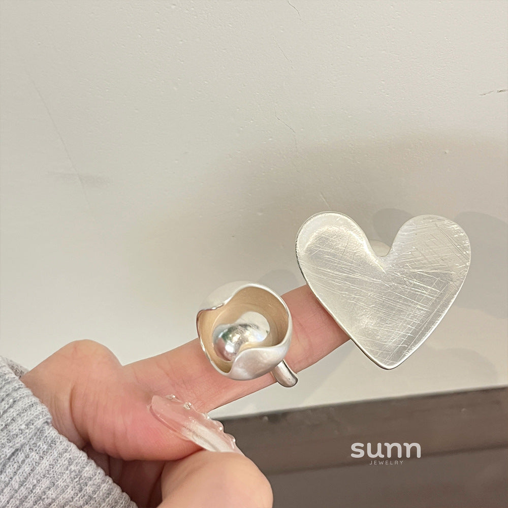 Lady Brushed Heart Open Ring [1OF13RFP]