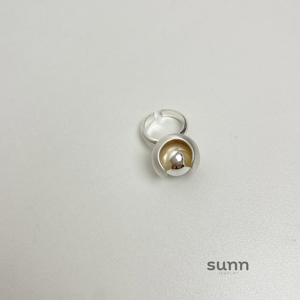 Lady Brushed Heart Open Ring [KA0CPD6Z]
