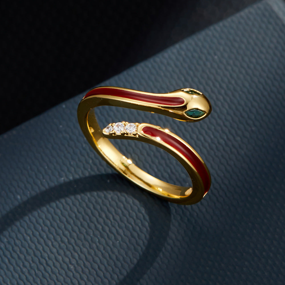 Lady Red Serpent Open Ring [A9JT84KH]