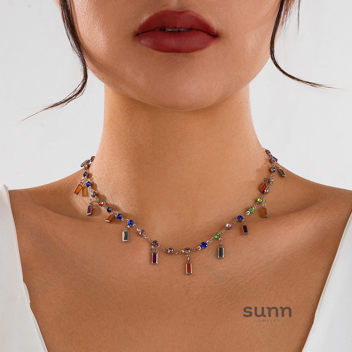 Laelynn Crystal Layered Necklace Set [PTJ3NQU6]