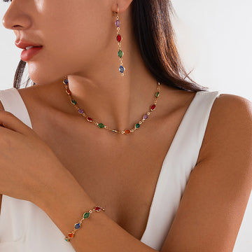 Laelynn Crystal Layered Necklace Set [97JYVXQI]