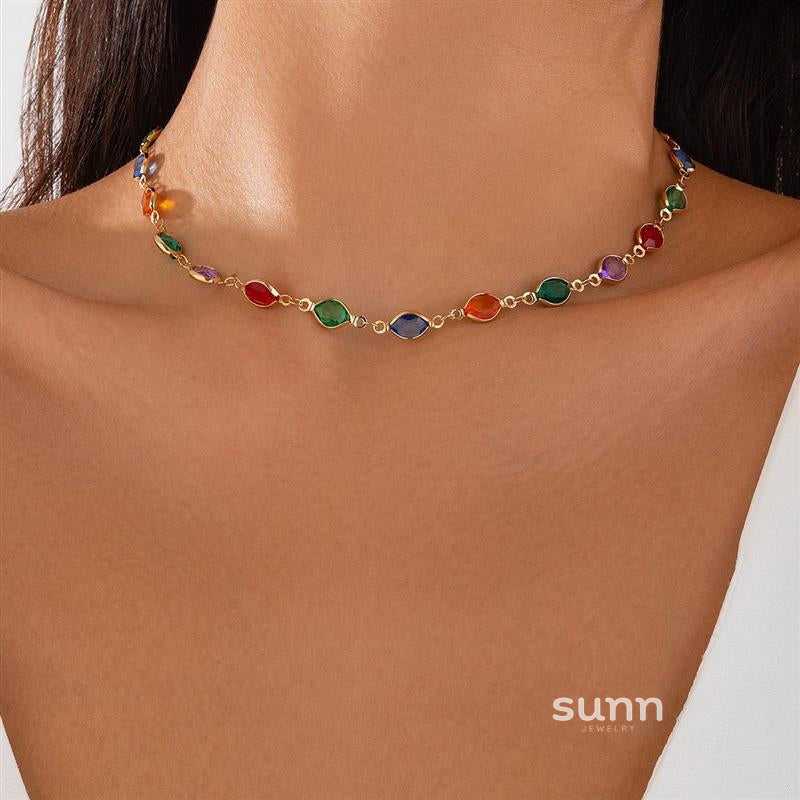 Laelynn Crystal Layered Necklace Set [EHT1KETV]