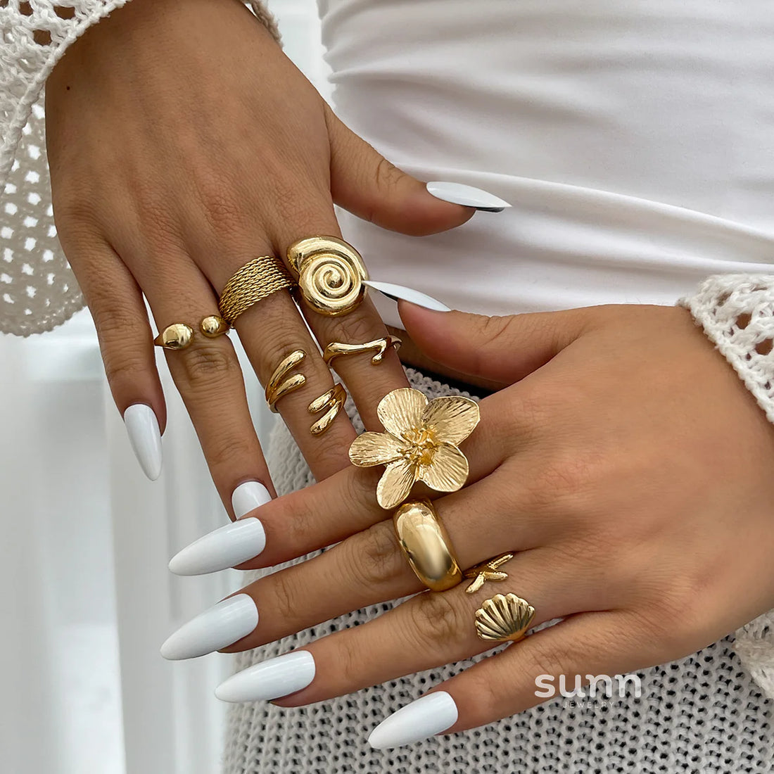 Lahna Ocean-Inspired Ring Set