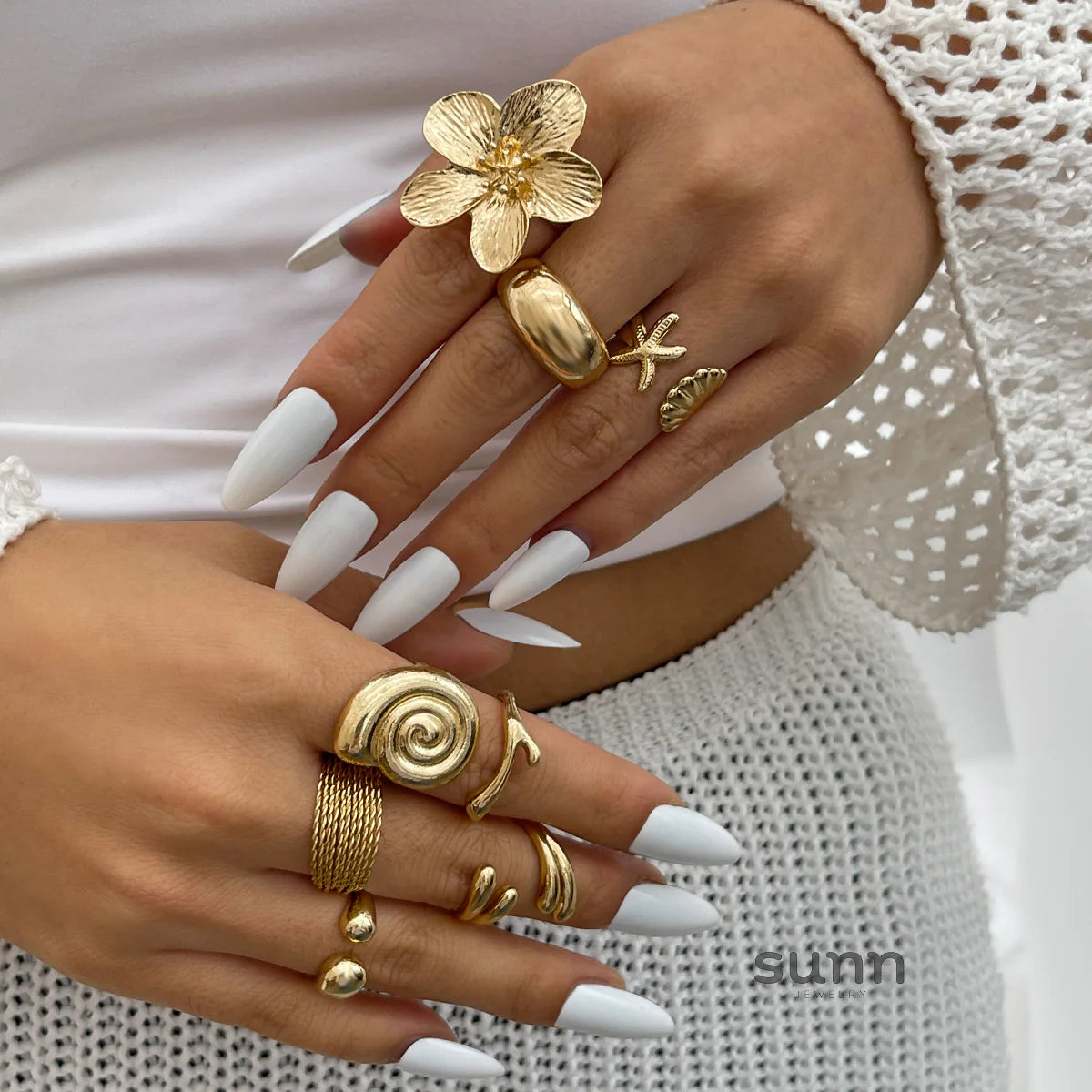 Lahna Ocean-Inspired Ring Set