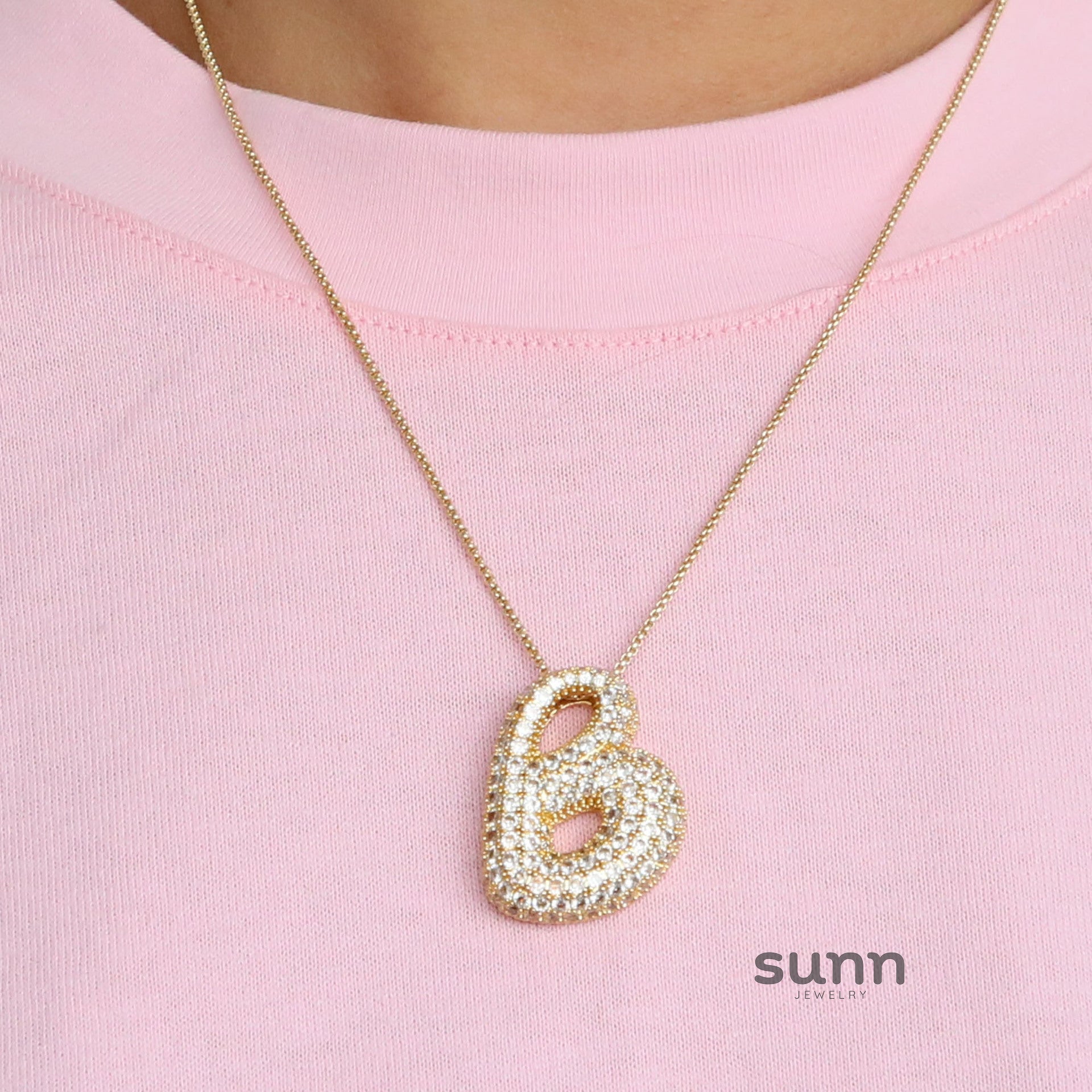 Laiba Bubble Initial Necklace [TGB0GPKB]