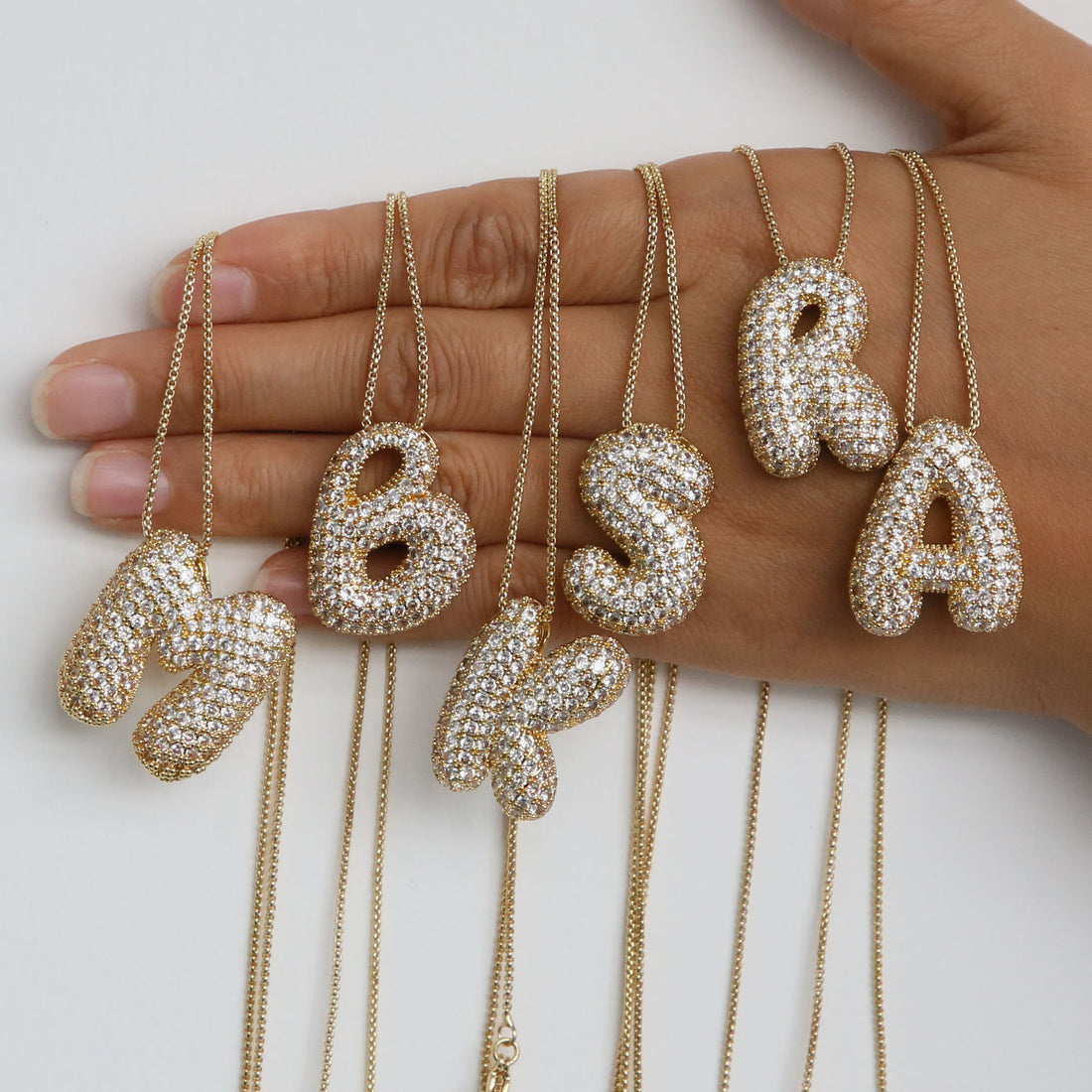 Laiba Bubble Initial Necklace [4KCSB7T2]