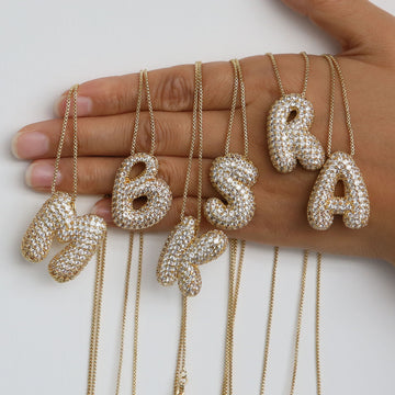 Laiba Bubble Initial Necklace [4KCSB7T2]