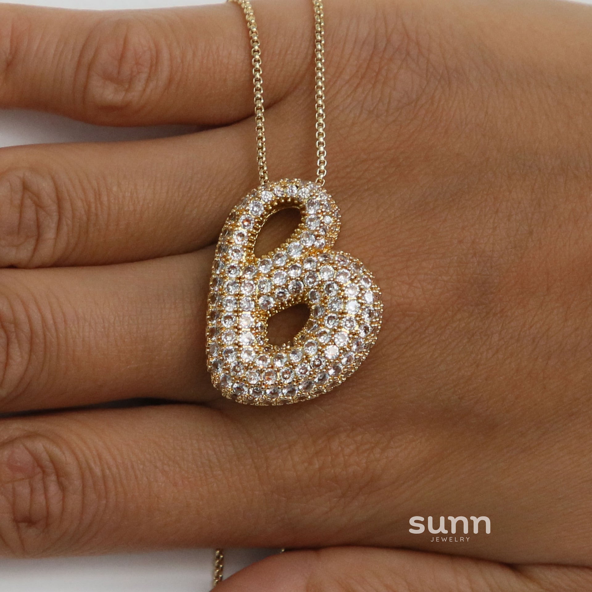 Laiba Bubble Initial Necklace [4WTHX36X]