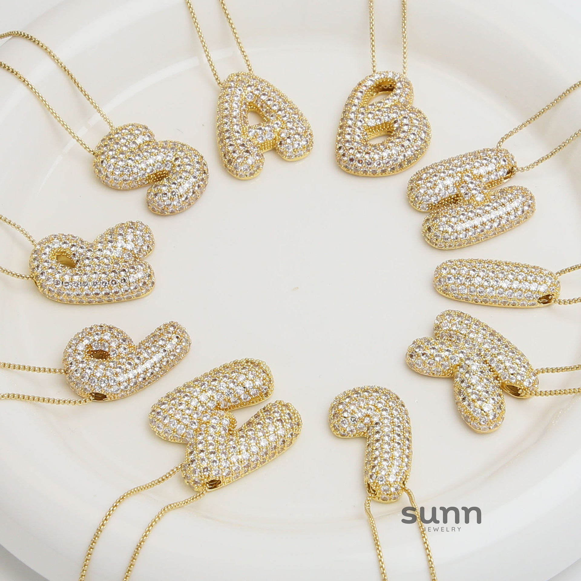 Laiba Bubble Initial Necklace [6WKFB0J5]