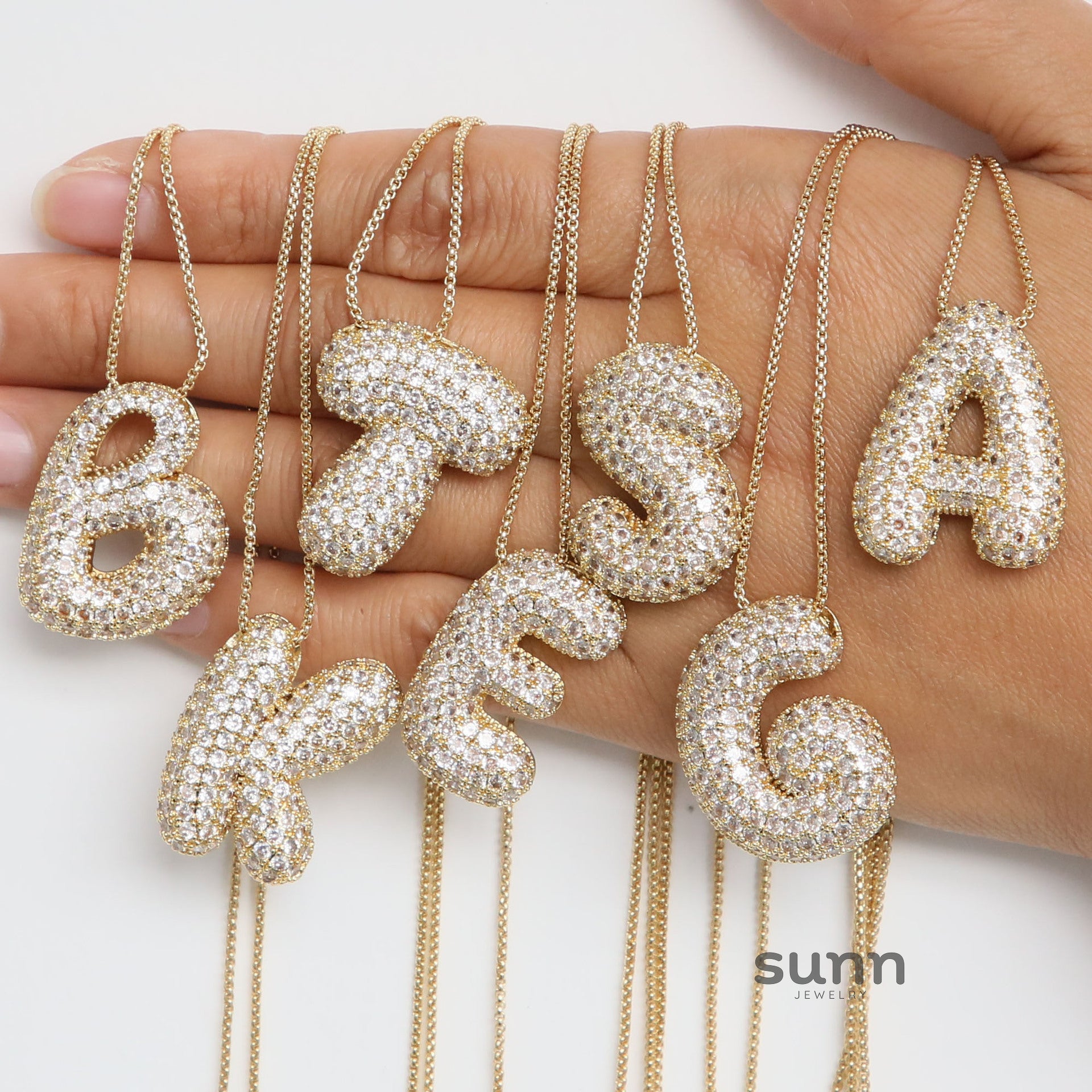 Laiba Bubble Initial Necklace [UCWFFBJD]
