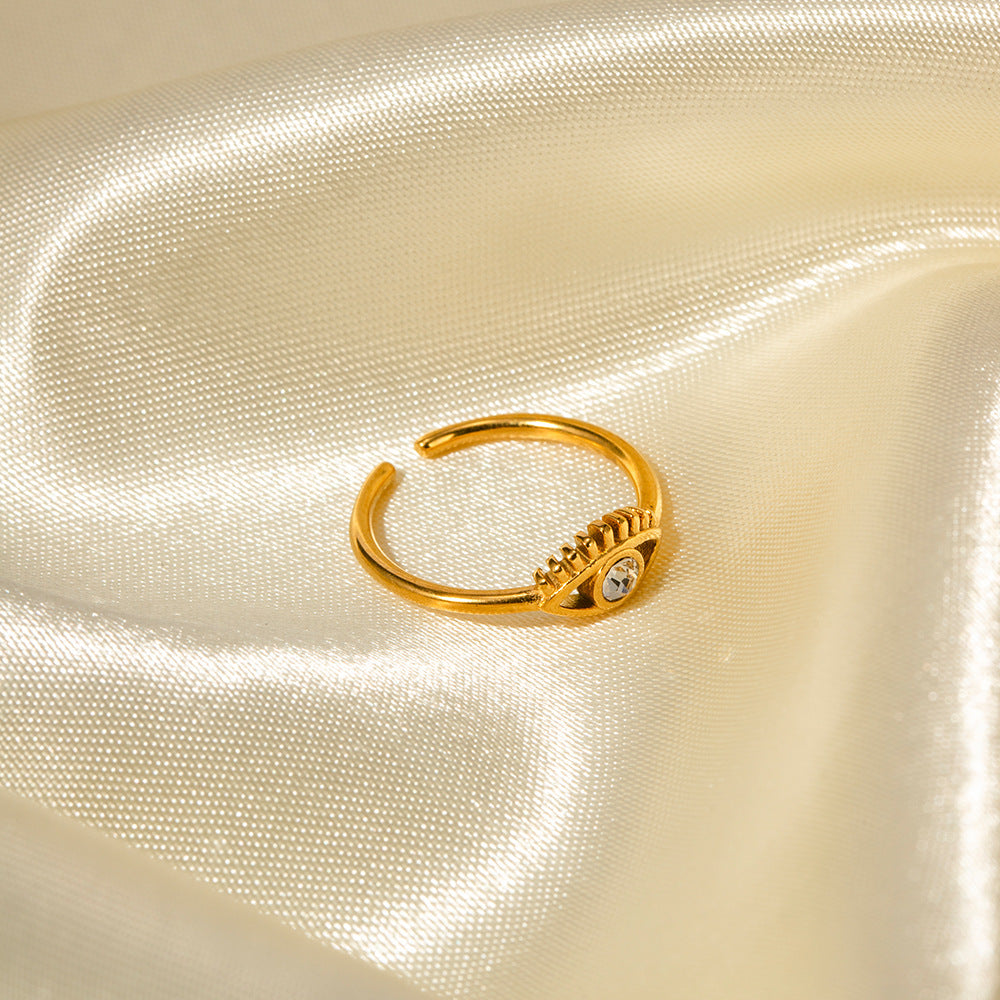 Laiklyn Crowned Evil Eye Ring [BU3C1Q3B]