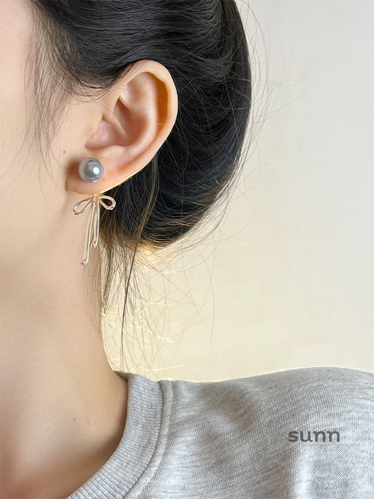 Laityn Bow Pearl Tassel Earrings [1VWH8XEX]