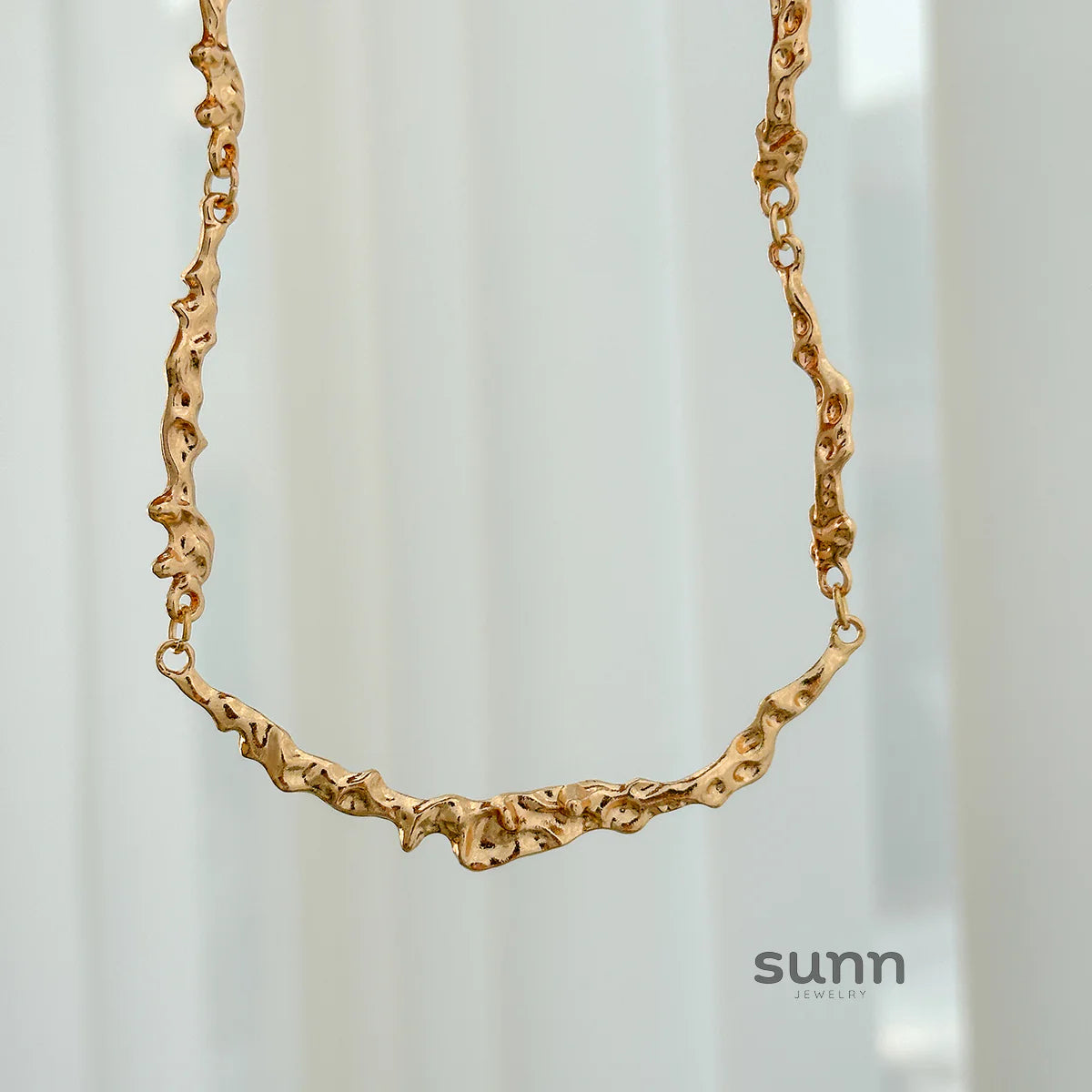 Lake Sculpted Metal Necklace