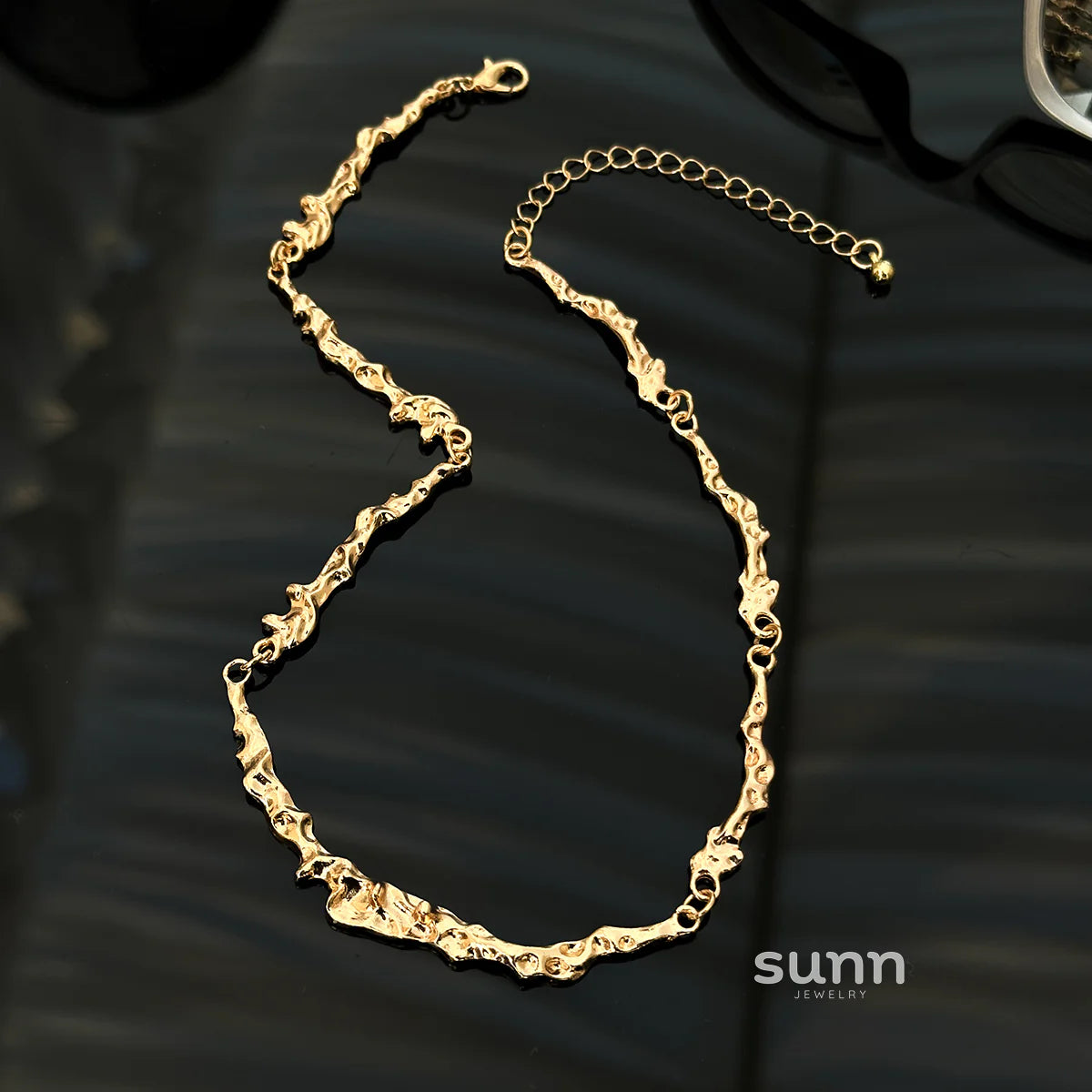 Lake Sculpted Metal Necklace