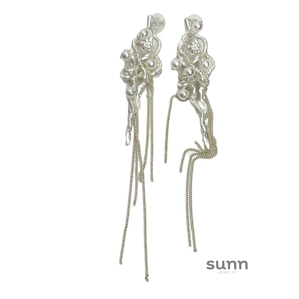 Lakshmi Pearl Tassel Earrings