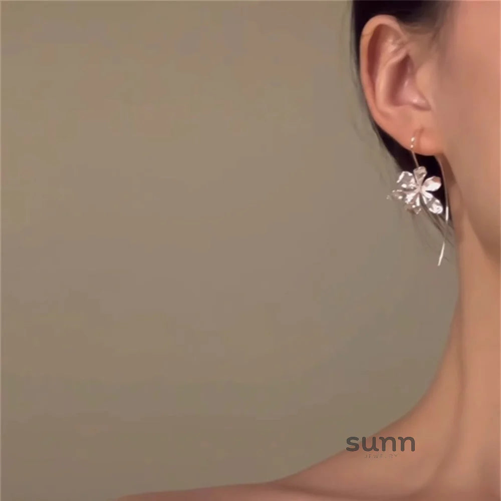 Lakshmi Silver Flower Stud Earrings