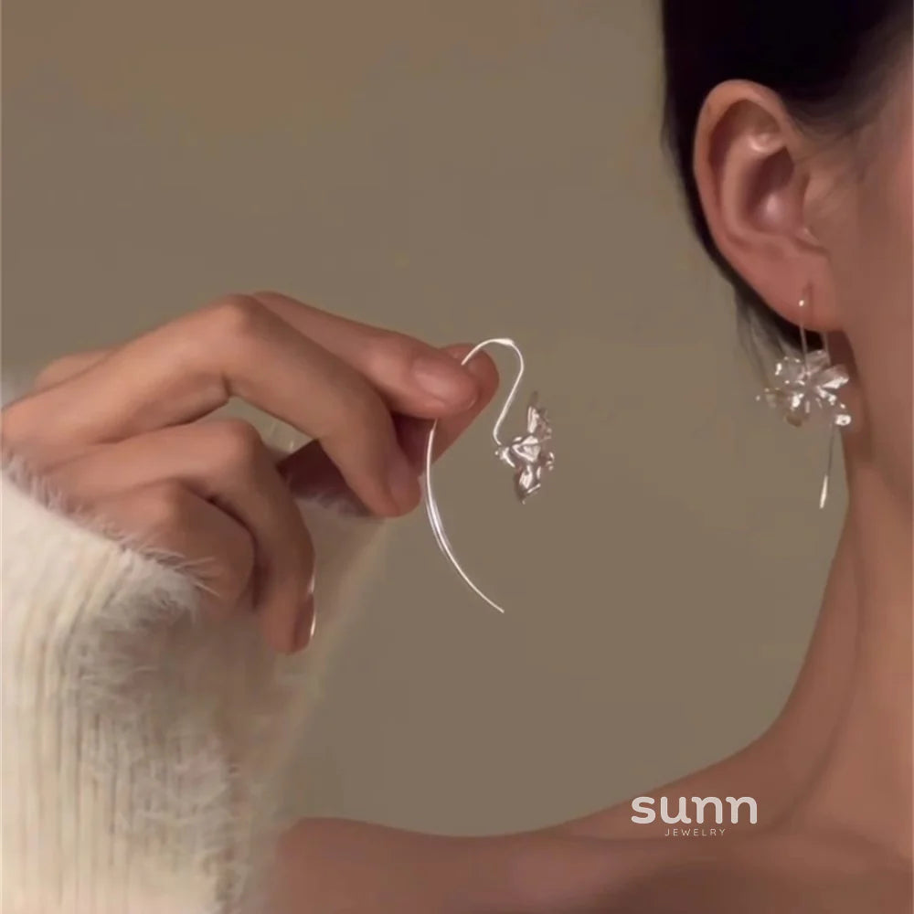 Lakshmi Silver Flower Stud Earrings