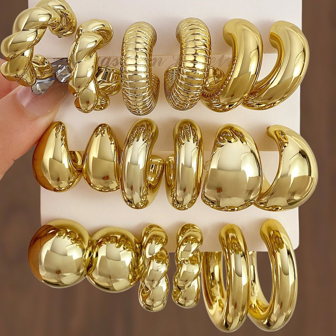 Lana Geometric Twist Earrings Set [Z2FVEQXZ]