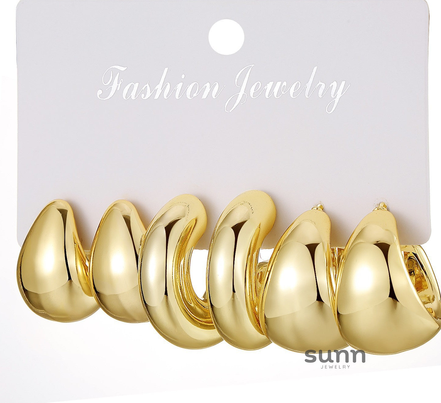 Lana Geometric Twist Earrings Set [MU61Q2ST]