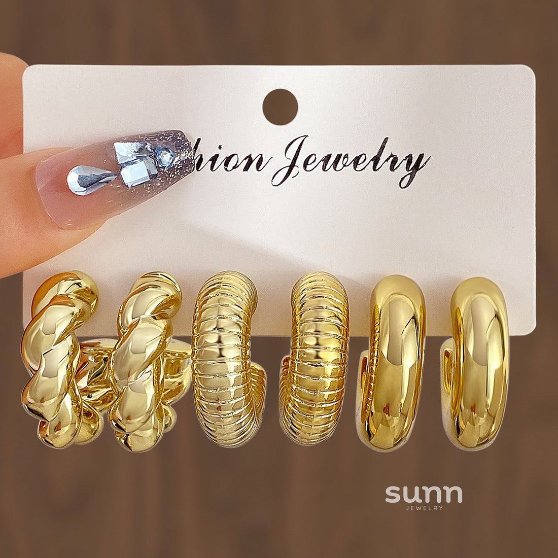 Lana Geometric Twist Earrings Set [Z2FVEQXZ]