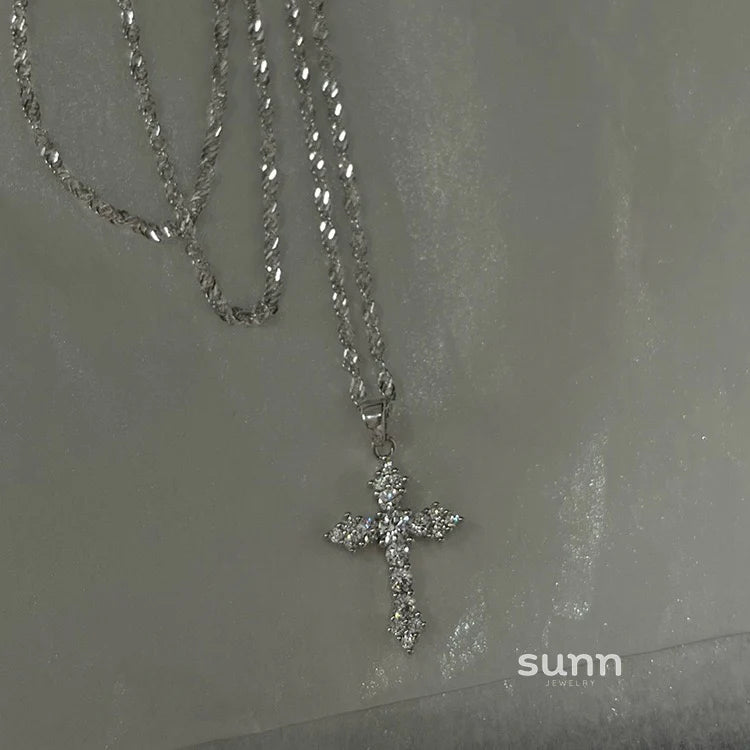 Landrie Sparkling Zirconia Cross Necklace