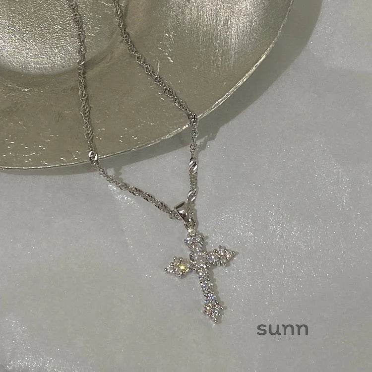 Landrie Sparkling Zirconia Cross Necklace