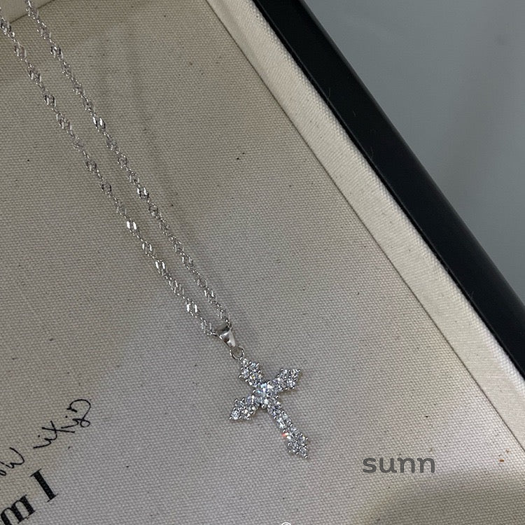 Landrie Sparkling Zirconia Cross Necklace
