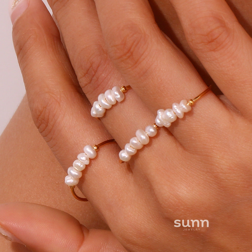 Landry Pearl Stacking Ring [AV8FBZSD]