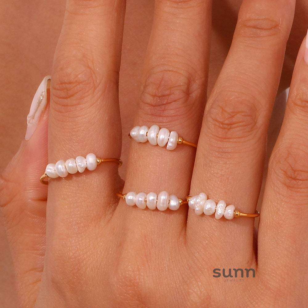 Landry Pearl Stacking Ring [6GKKDNKS]