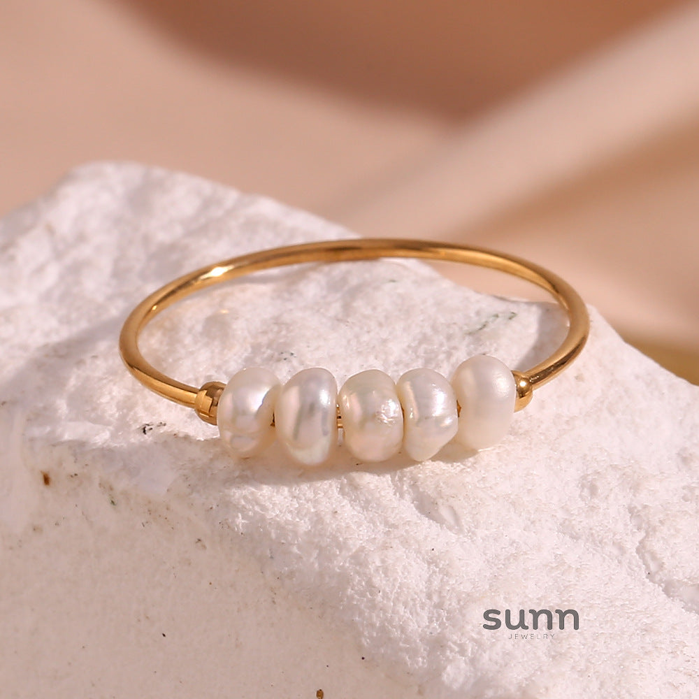 Landry Pearl Stacking Ring [JVZIG57E]