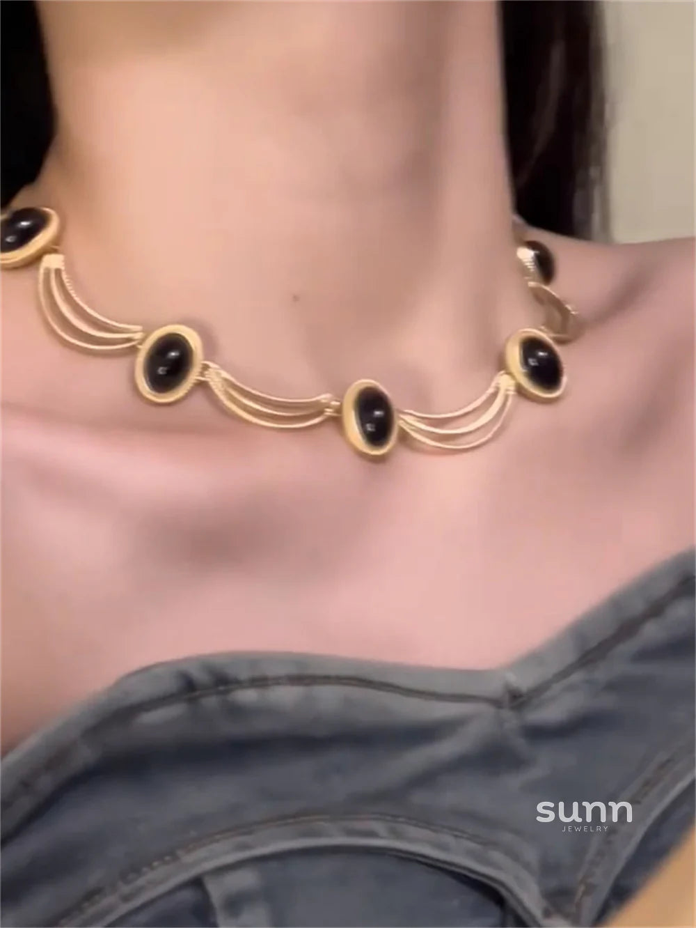 Landyn Gothic Gemstone Necklace Set
