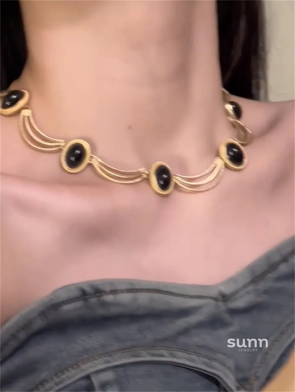 Landyn Gothic Gemstone Necklace Set