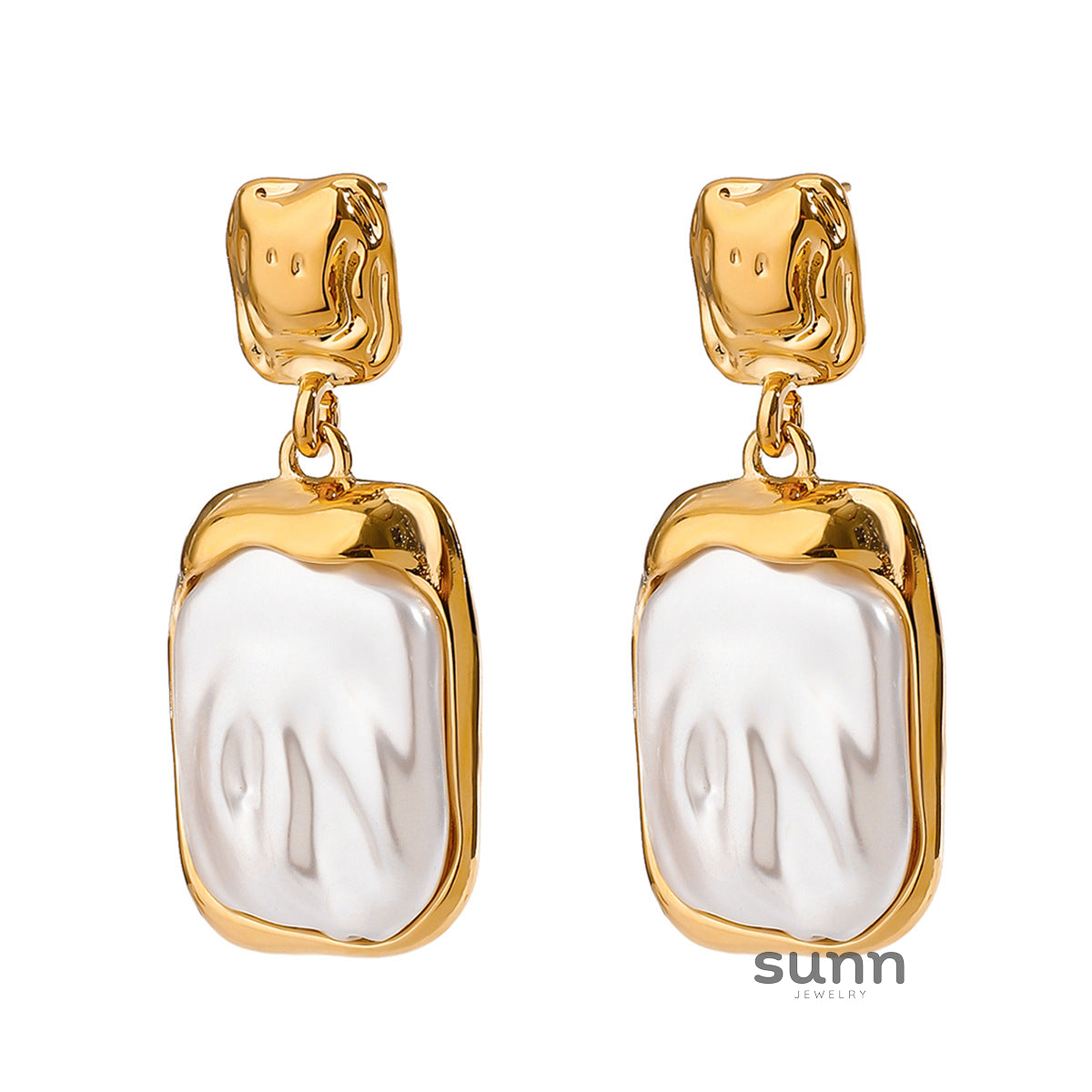 Laniya Dangle Pearl Cross Earrings [ZPP31OVA]