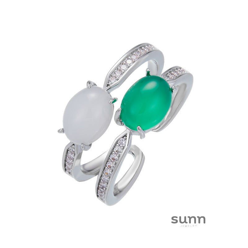 Laniya Emerald Double Band Ring [391QLWWU]